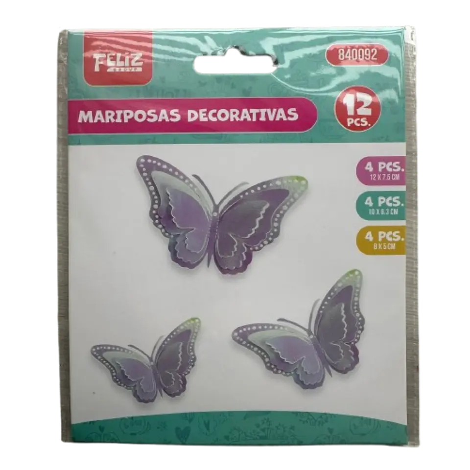 Topper Mariposas Decorativas Purpura Tornasol 12 pcs 2