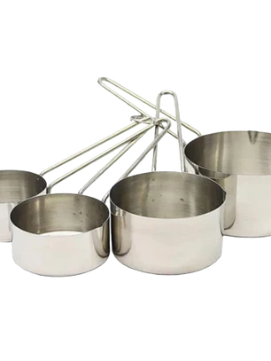 Set 4 Tazas Medidoras Acero Inoxidable Cuiner