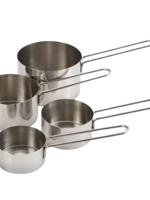 Set 4 Tazas Medidoras Acero Inoxidable Cuiner