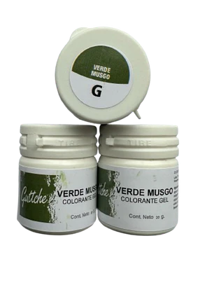 Colorante Gel Verde Musgo Comestible Reposteria Guttche 20g