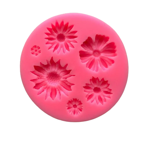 Molde Silicona Flores B 6 Figuras 7,2x7,2cm