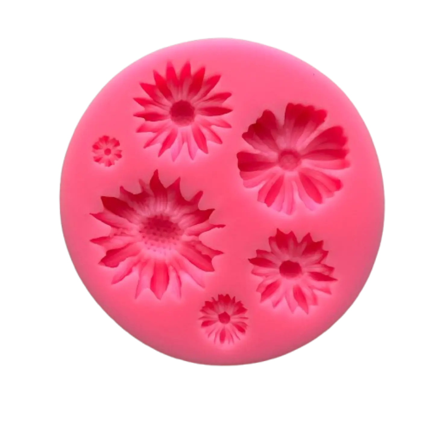 Molde Silicona Flores B 6 Figuras 7,2x7,2cm 1