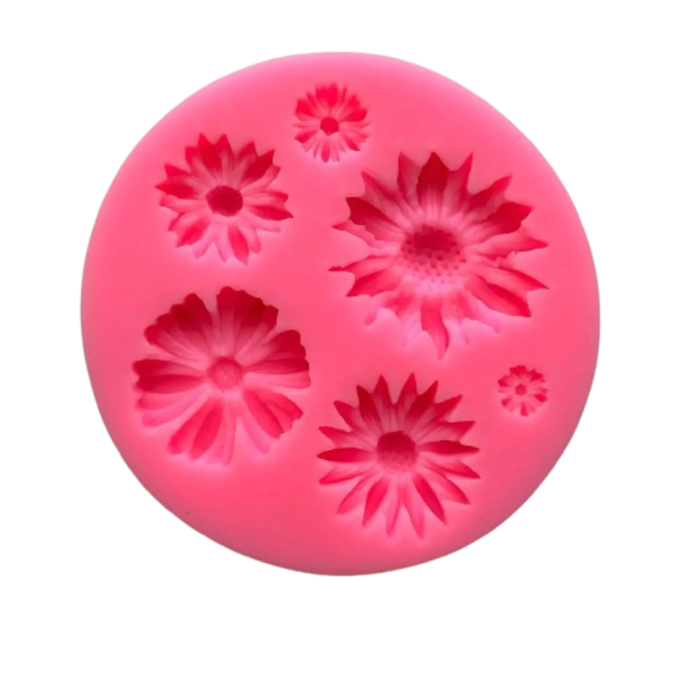 Molde Silicona Flores B 6 Figuras 7,2x7,2cm 2