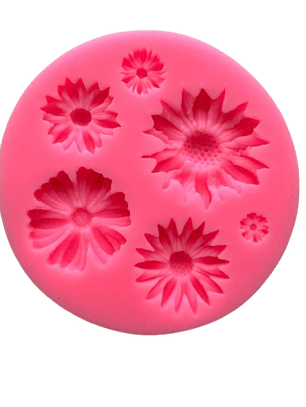 Molde Silicona Flores B 6 Figuras 7,2x7,2cm