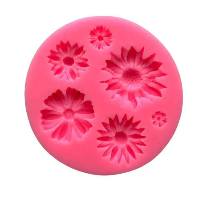Molde Silicona Flores B 6 Figuras 7,2x7,2cm 2