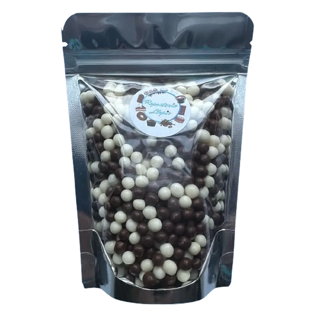 Bolitas De Cereal Blanco Negro Bañadas En Chocolate 80g 1