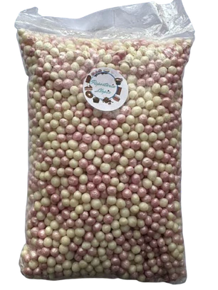 Bolitas De Cereal Blanco Rosada Bañadas En Chocolate 500g