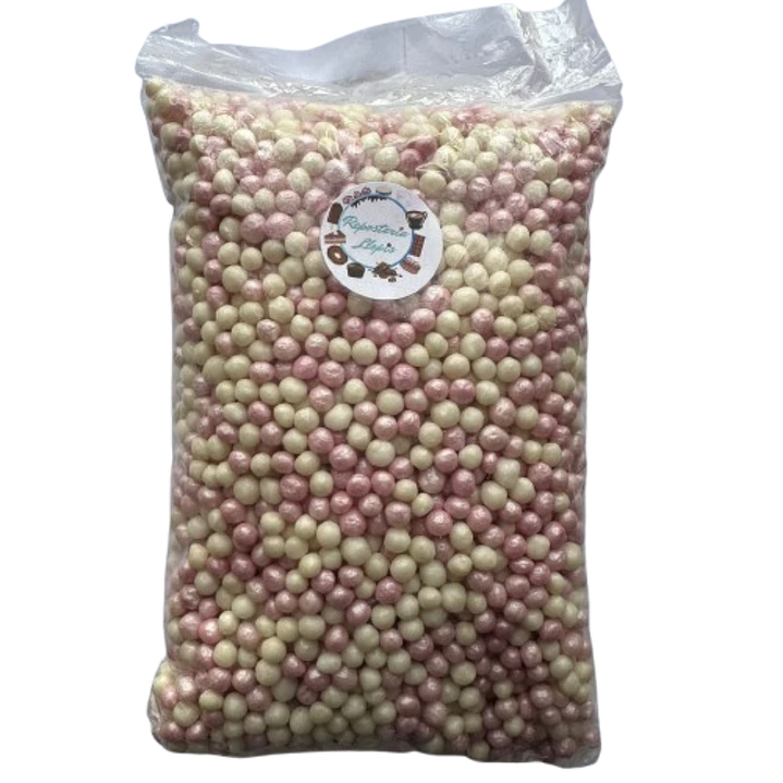 Bolitas De Cereal Blanco Rosada Bañadas En Chocolate 500g 1
