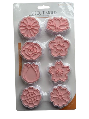 Cortador Galletas Flores Estampadas 8 Diseños