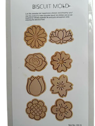 Cortador Galletas Flores Estampadas 8 Diseños