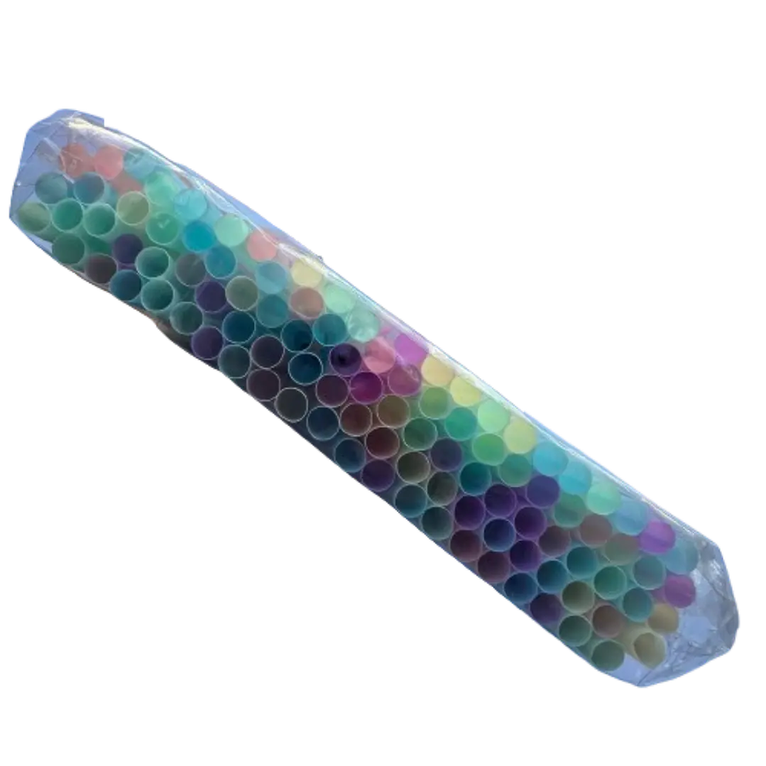 Bombilla Multicolor Pastel Plastico 100un 2,5x16cm 4