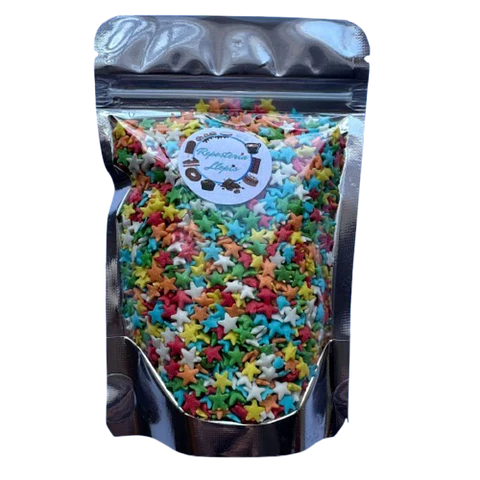 Decoracion Estrellas Multicolor Comestible 100g