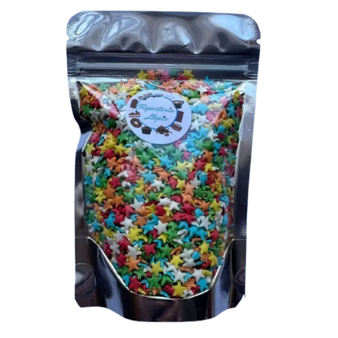 Decoracion Estrellas Multicolor Comestible 100g 1
