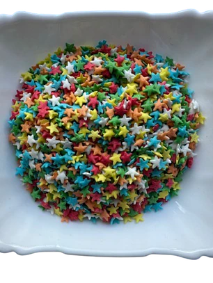 Decoracion Estrellas Multicolor Comestible 100g