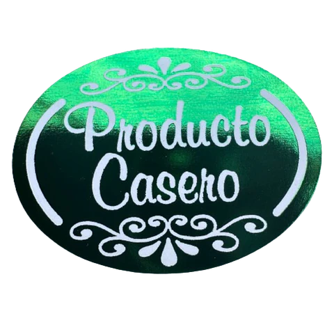 Sticker Producto Casero Verde 100un 38mm