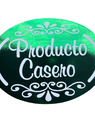 Sticker Producto Casero Verde 100un 38mm