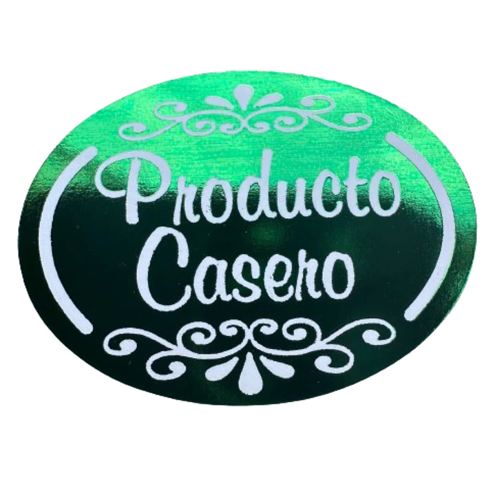 Sticker Producto Casero Verde 100un 38mm 1