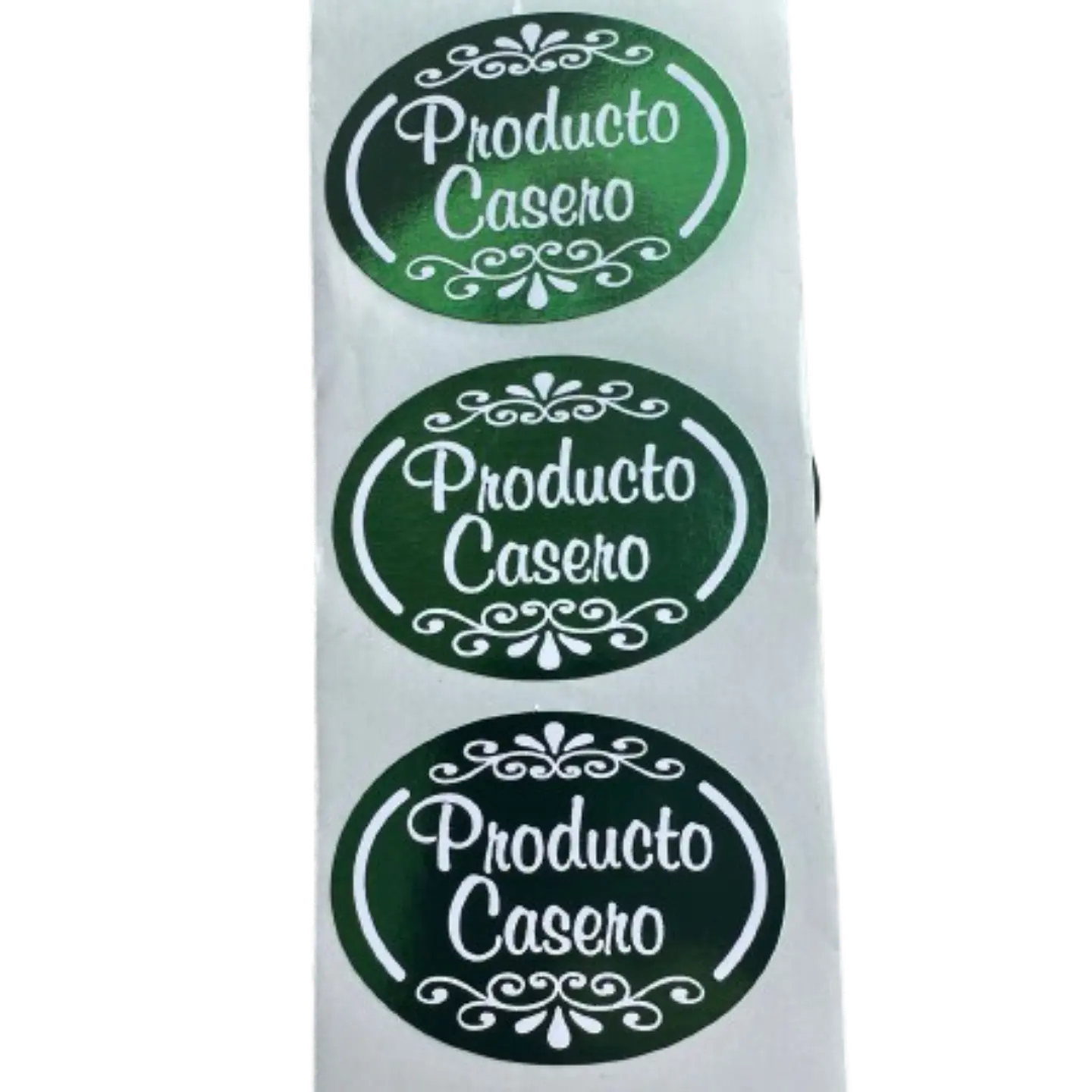 Sticker Producto Casero Verde 100un 38mm 2