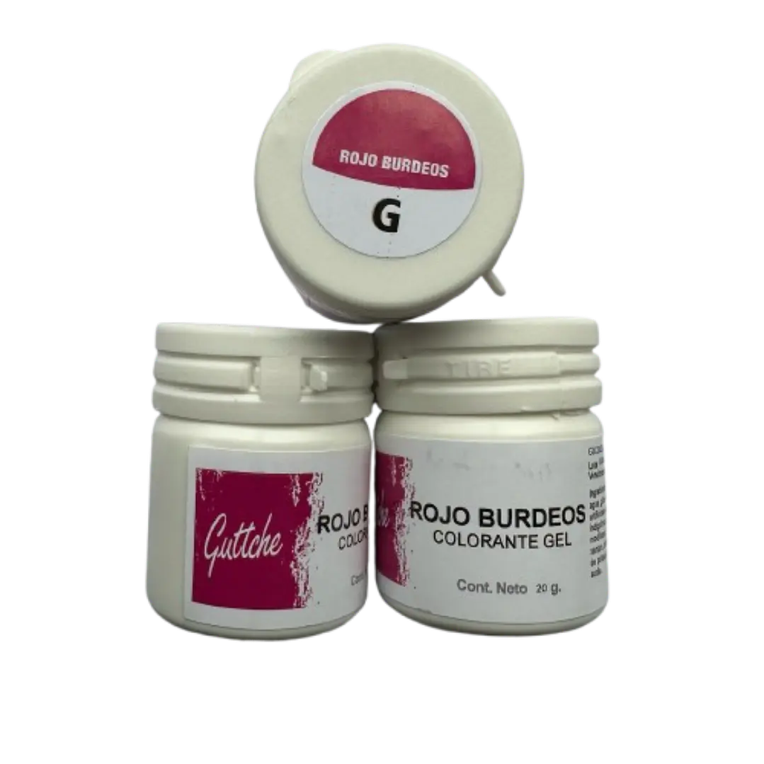 Colorante Gel Rojo Burdeo Comestible Reposteria Guttche 20g 2