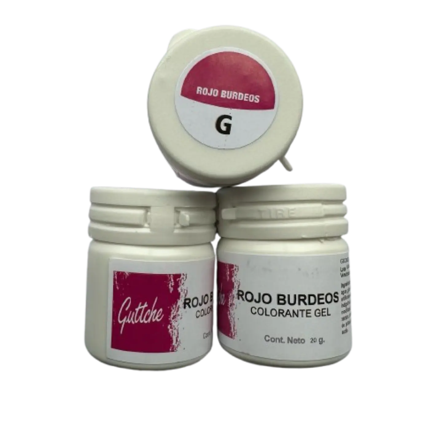 Colorante Gel Rojo Burdeo Comestible Reposteria Guttche 20g 2