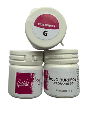 Colorante Gel Rojo Burdeo Comestible Reposteria Guttche 20g