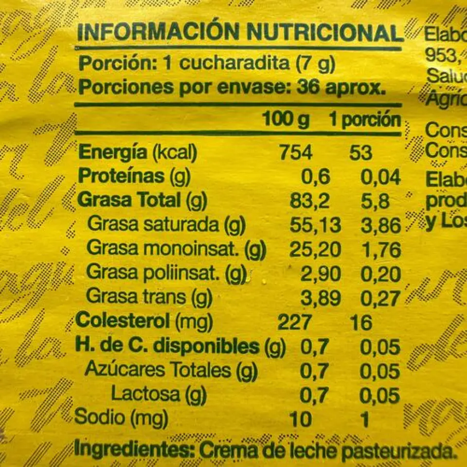 Mantequilla Sin Sal Colun 250g 3