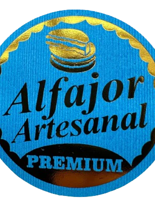 Sticker Alfajor Celeste 100un 38mm