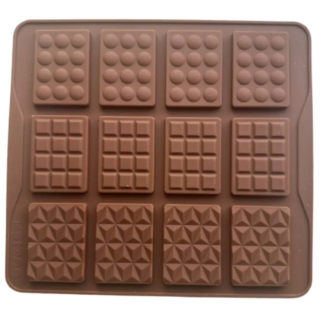 Molde Silicona Barritas De Chocolate 12 Cavidades 20x18,5cm 1