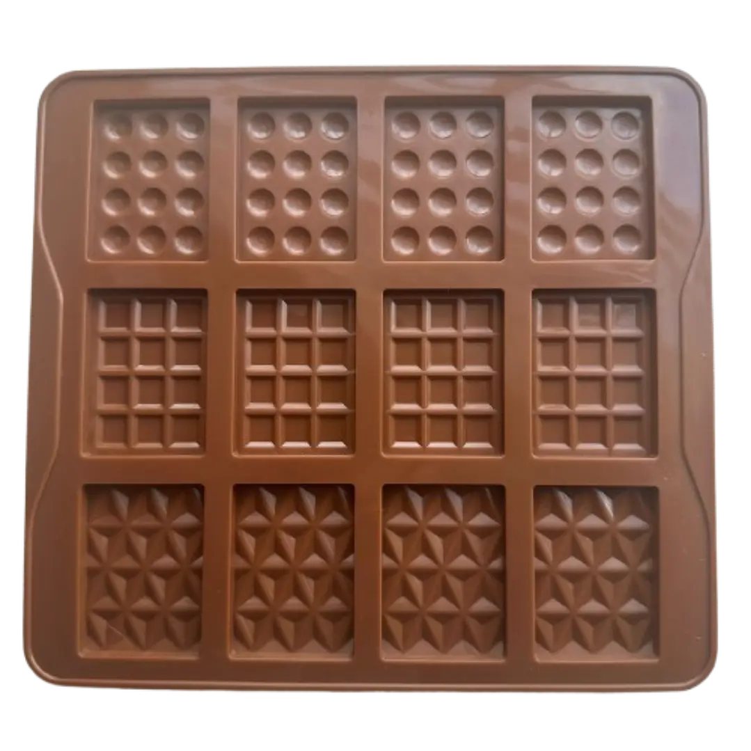 Molde Silicona Barritas De Chocolate 12 Cavidades 20x18,5cm 2