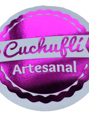 Sticker Cuchufli Artesanal Fucsia 100un 38mm