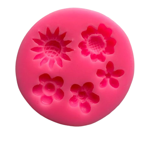 Molde Silicona Flores A 5 Figuras 6,6x6,6cm