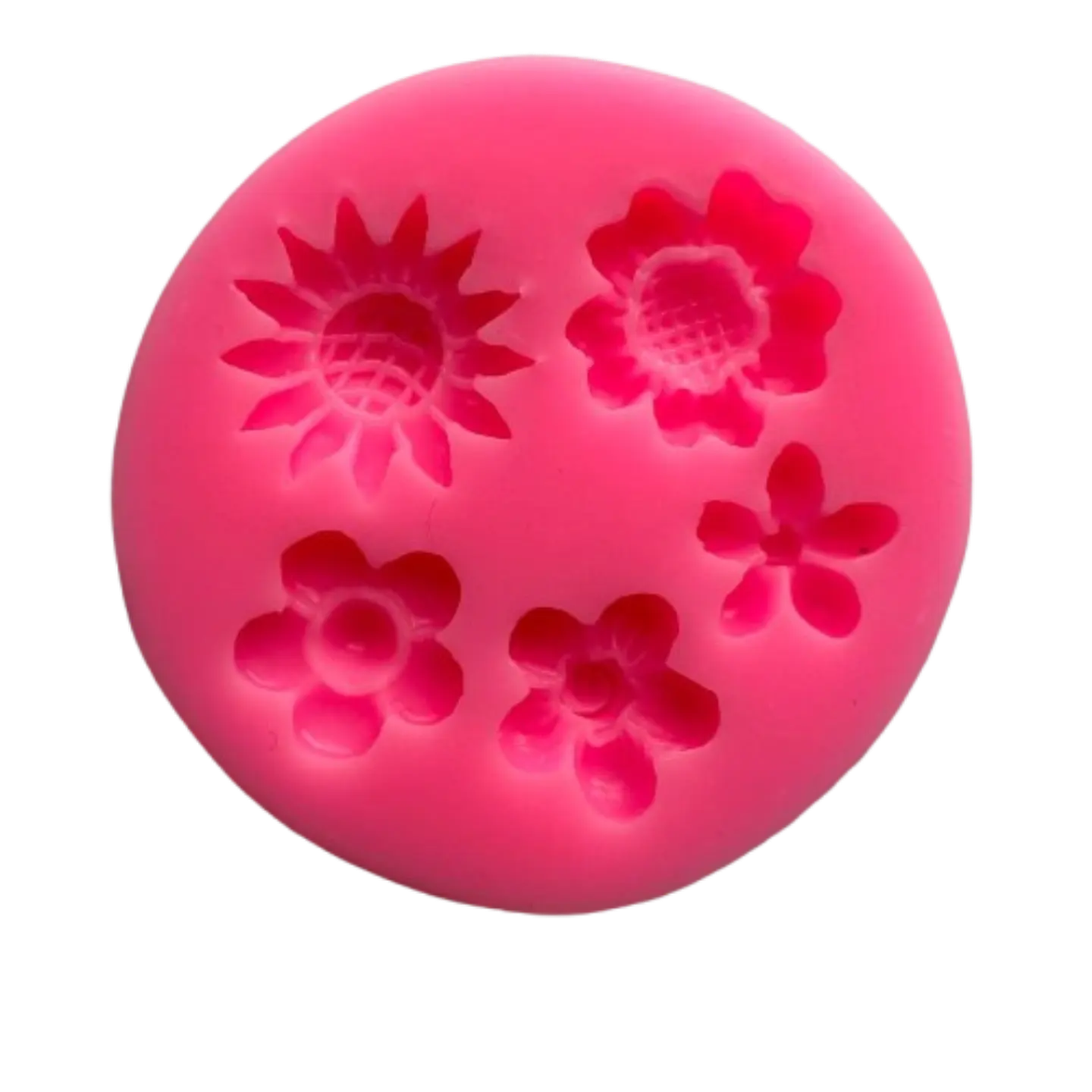 Molde Silicona Flores A 5 Figuras 6,6x6,6cm 1