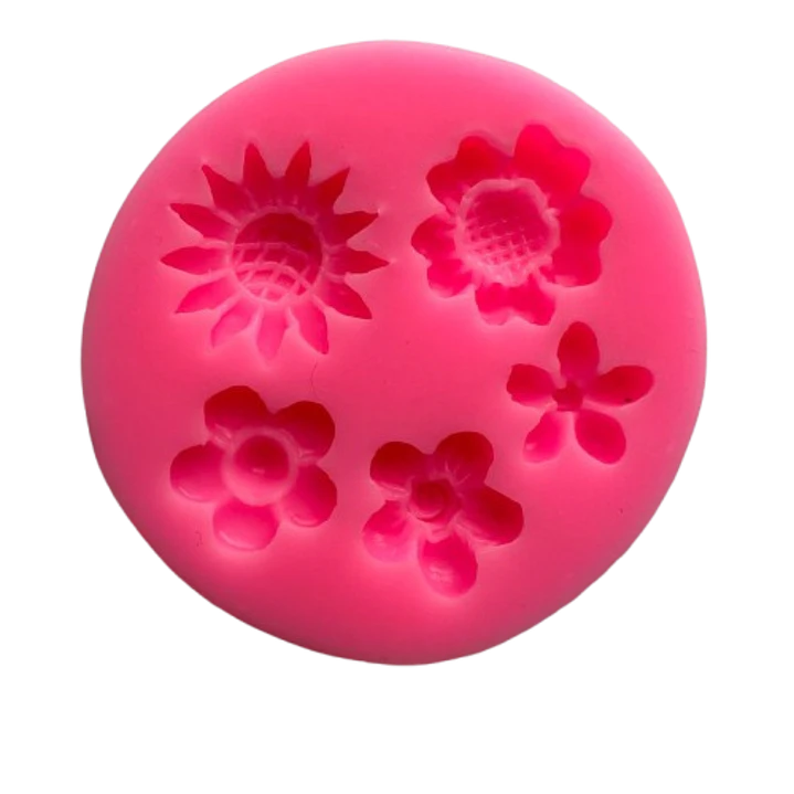 Molde Silicona Flores A 5 Figuras 6,6x6,6cm 1