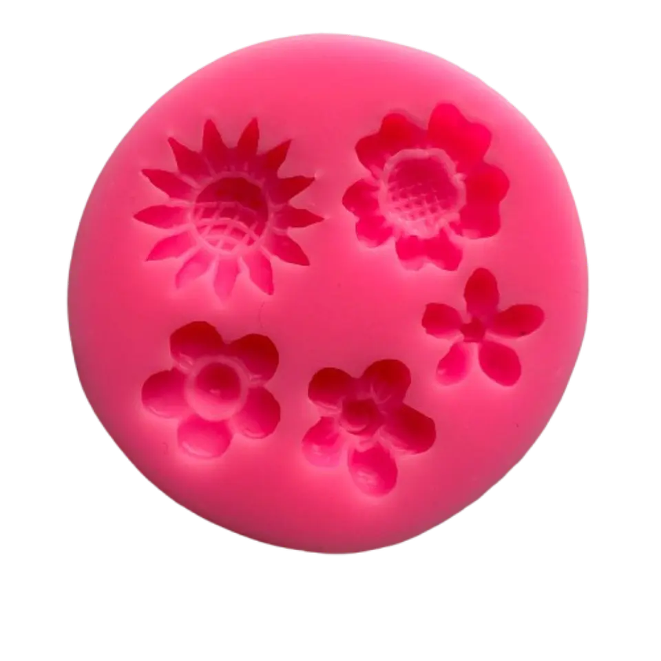 Molde Silicona Flores A 5 Figuras 6,6x6,6cm 1