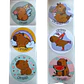 Sticker Capibara 6 Diseños 100un 38mm - Miniatura 1