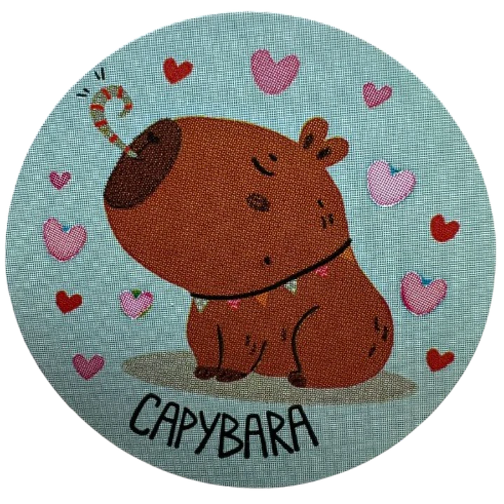 Sticker Capibara 6 Diseños 100un 38mm 3