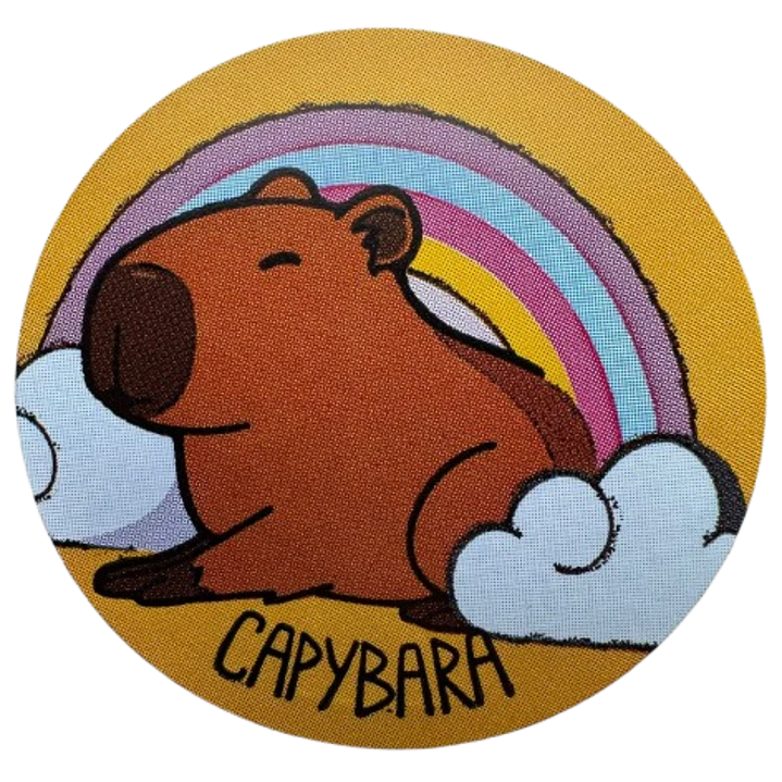 Sticker Capibara 6 Diseños 100un 38mm 6