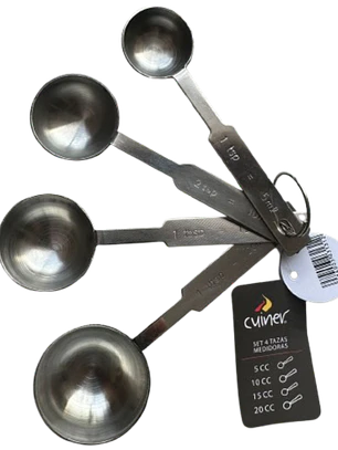 Set 4 Cucharas Medidoras Acero Inoxidable Cuiner