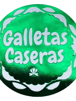Sticker Galletas Caseras Verde 100un 38mm