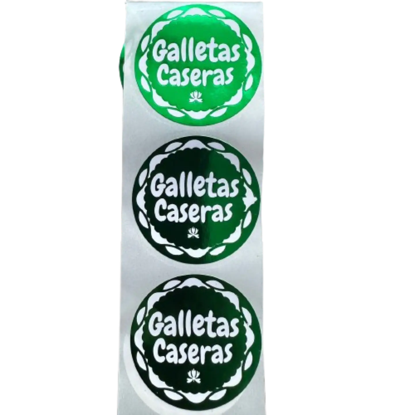 Sticker Galletas Caseras Verde 100un 38mm 2