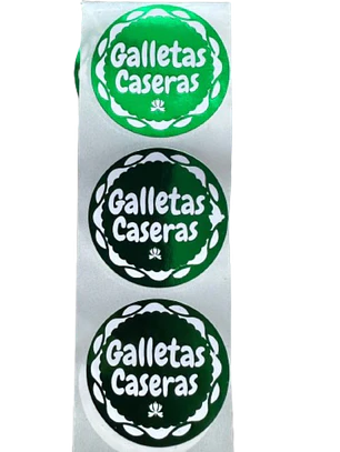 Sticker Galletas Caseras Verde 100un 38mm