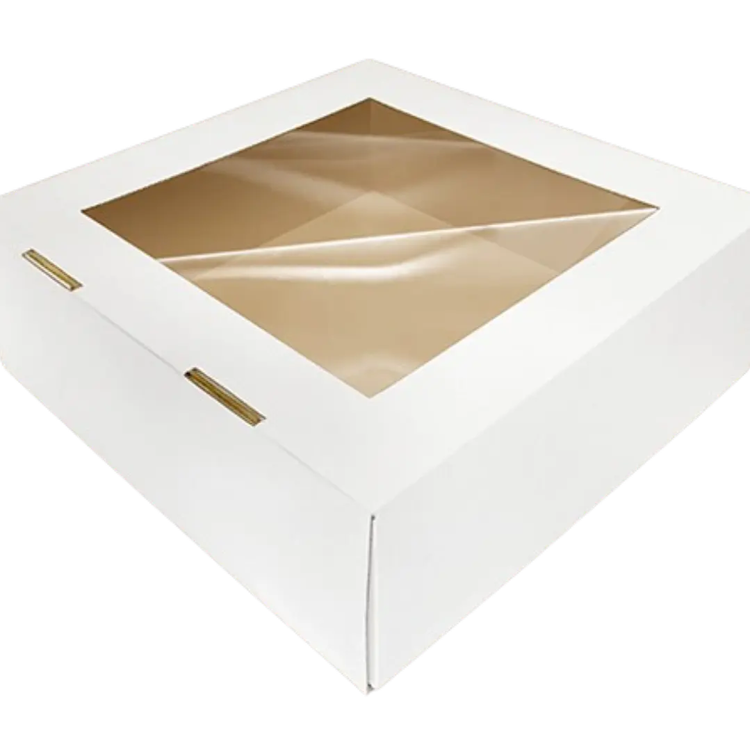 Caja Torta Microcorrugada Cuadrada Ventana Superior 34x15cm 1