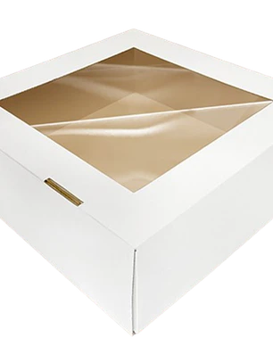 Caja Torta Microcorrugada Cuadrada Ventana Superior 34x15cm