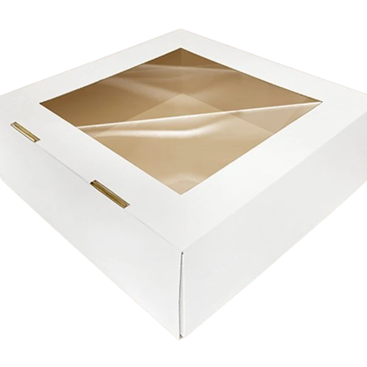 Caja Torta Microcorrugada Cuadrada Ventana Superior 34x15cm 1