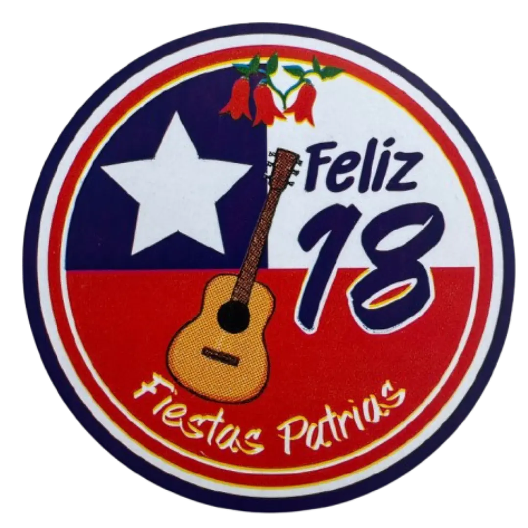 Sticker Fiestas Patrias Bandera 100un 38mm 2
