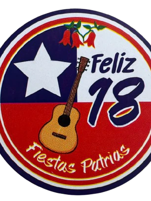 Sticker Fiestas Patrias Bandera 100un 38mm
