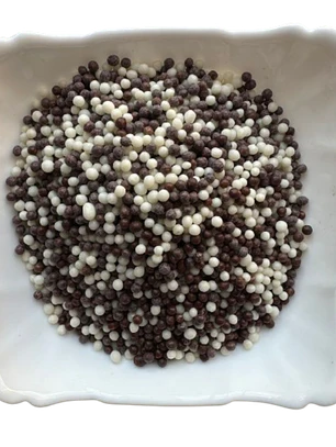 Bolitas Cereal Micro Blanco Negro Bañadas En Chocolate 80g