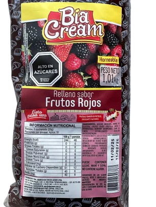 Relleno Frutos Rojos Bia Cream 1kg