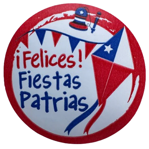 Sticker Fiestas Patrias Volantin 100un 38mm
