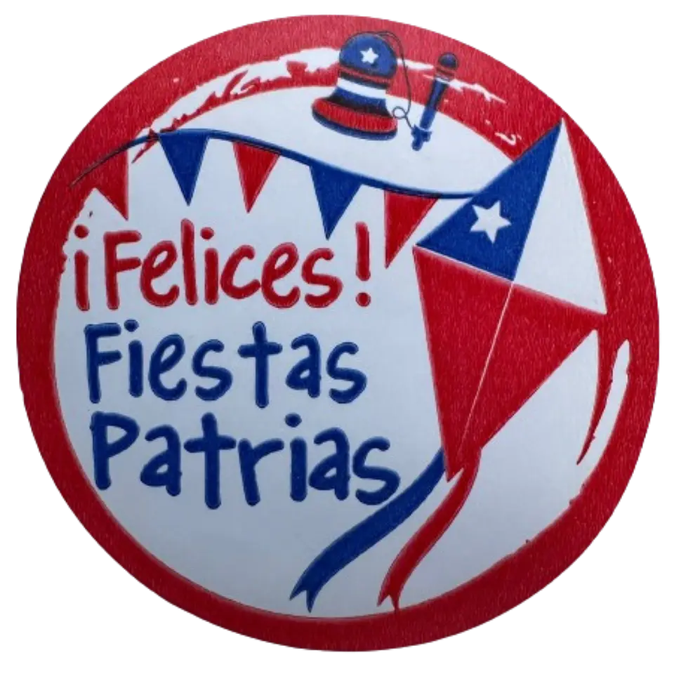 Sticker Fiestas Patrias Volantin 100un 38mm 1